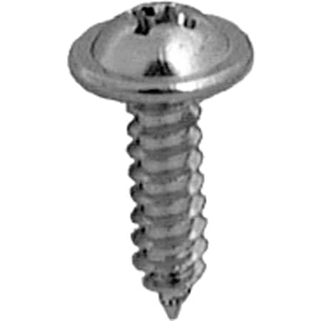 Auveco #8 X 5/8 PHILLIPS RD WSHR HD TAP SCREW CHROME, 100PK 2806